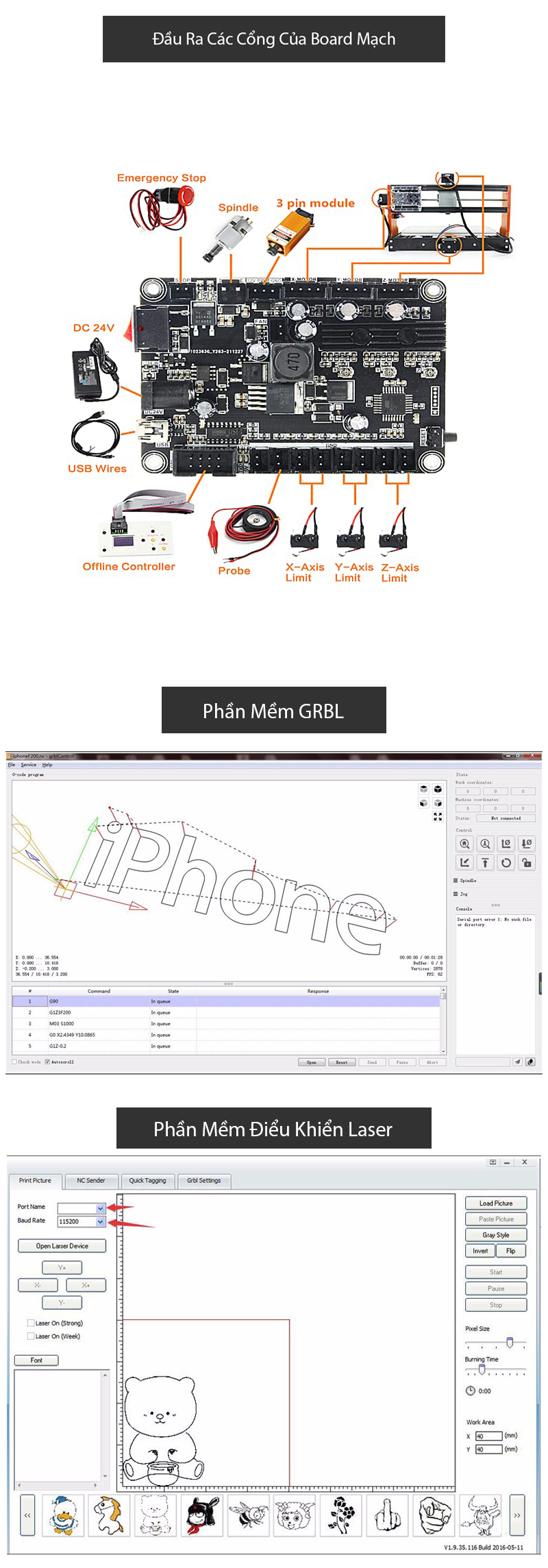 mạch điều khiển 3 trục máy cnc